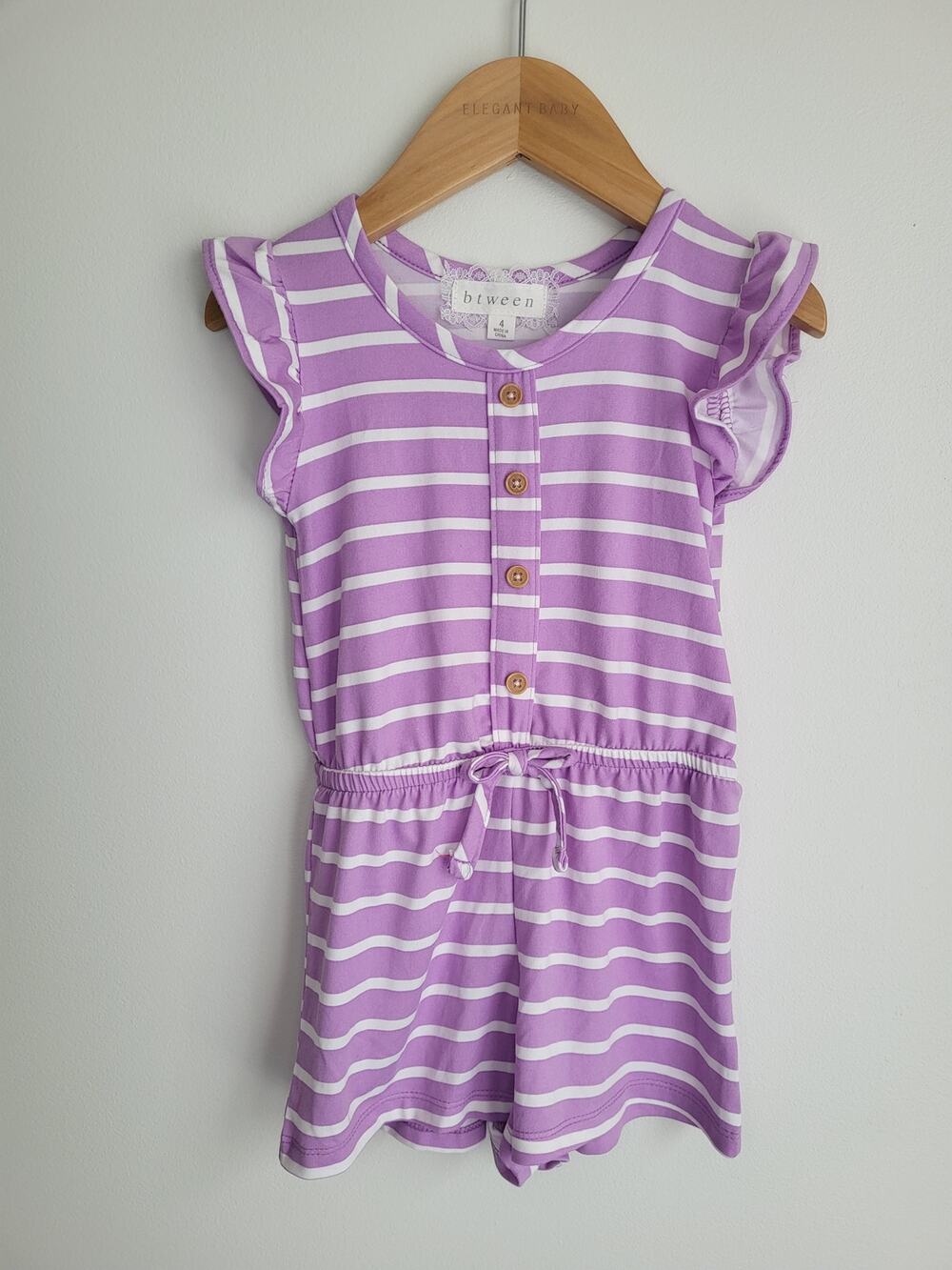 Adorable Playful Sleeveless Striped Romper by Btween Coastal Girlhood Nautical